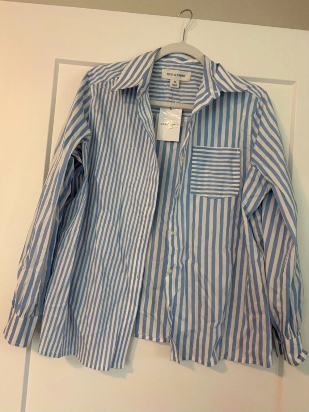 Solid & Striped Blue White Striped Button Up Shirt Size XS New With Tags